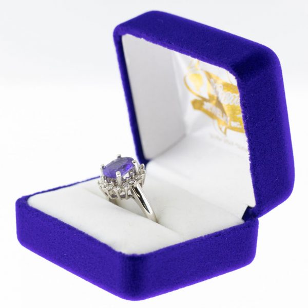 Athena ring white gold diamond side view