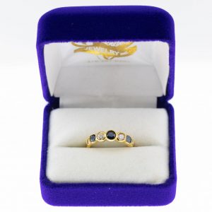 Athena ring yellow gold diamond front view