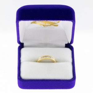 Athena ring yellow gold diamond front view